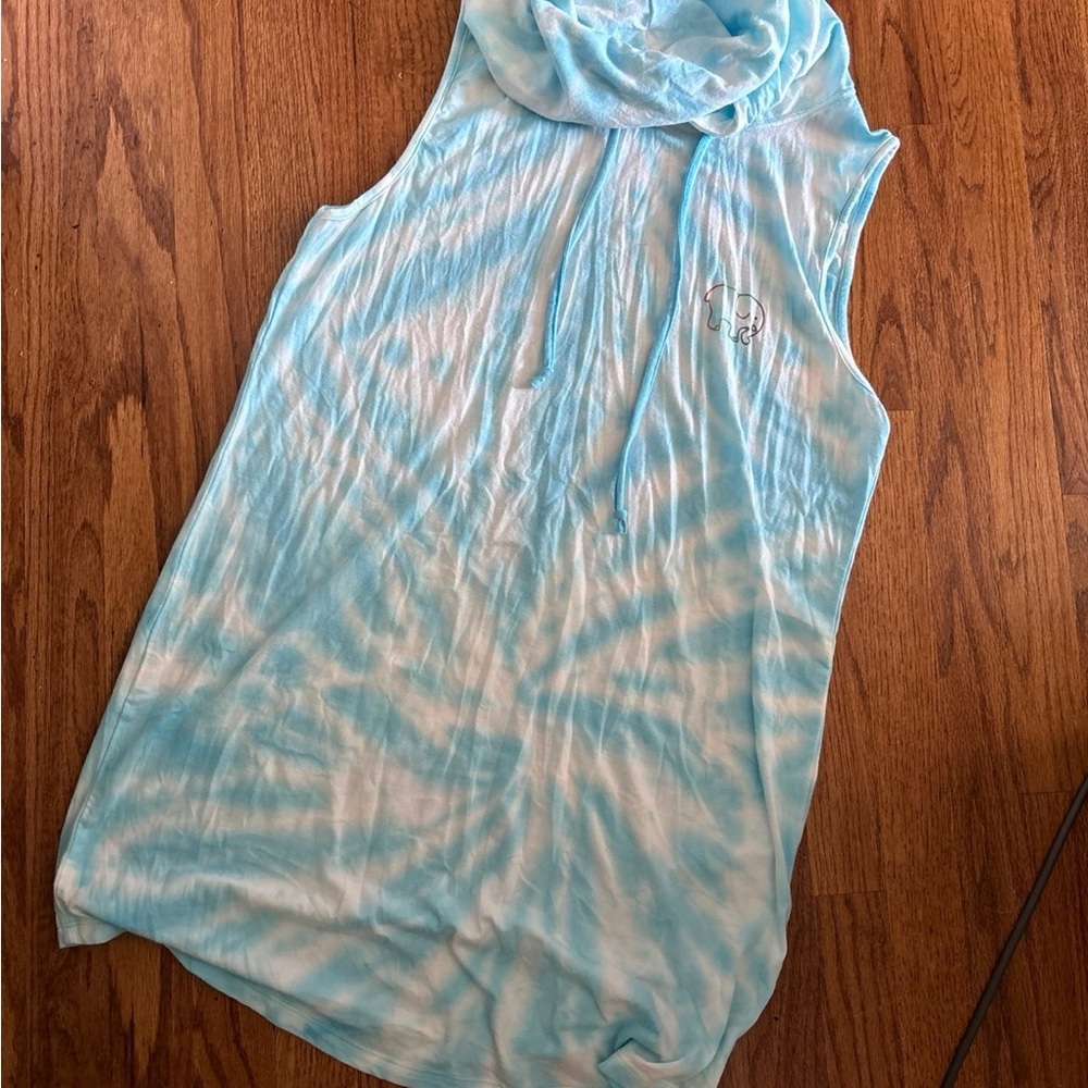 Blue and White Sleeveless cover up